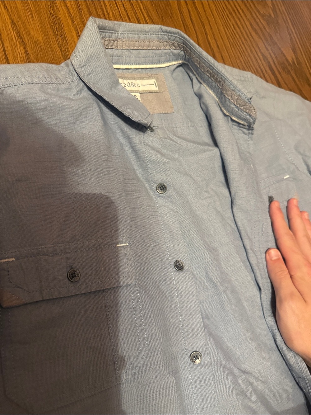 PD&C Light Blue Button-Front Shirt Jacket - Picture 3 of 3